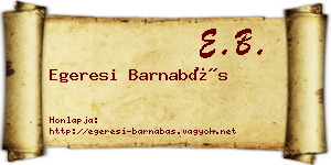 Egeresi Barnabás névjegykártya